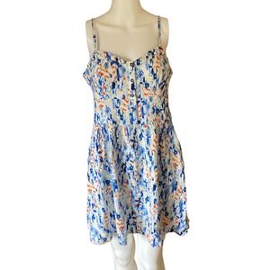 Express Mini Dress Abstract Print Fit and Flare